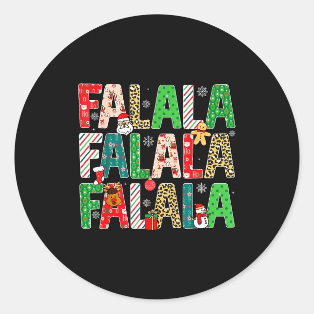 Sticker Rond Falala Christmas Merry And Bright Christmas Ginger (Devant)