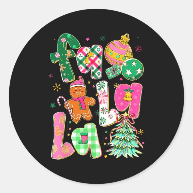 Sticker Rond Falala Sublimation Gingerbread Preppy Christmas Co (Devant)