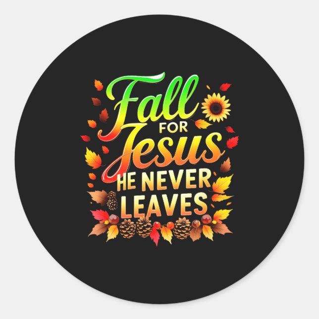 Sticker Rond Fall Christian Thanksgiving Jesus My Favourite Sea (Devant)