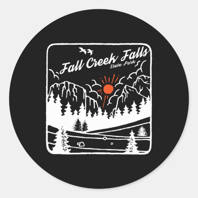 Sticker Rond Fall Creek Falls State Park Tennessee Modern Cool (Devant)