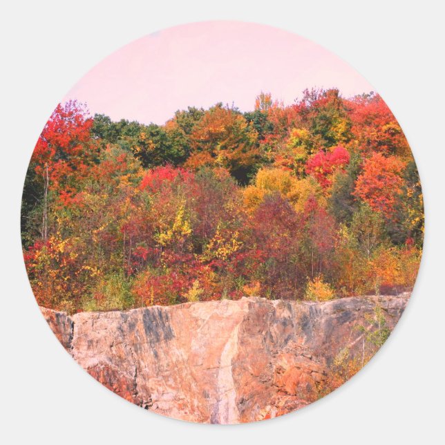 Sticker Rond Fall Folift Rock Cliff Nature (Devant)