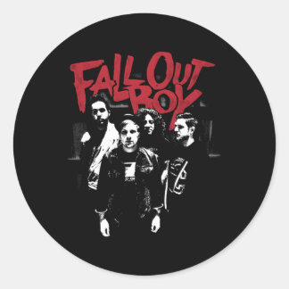 Sticker Rond Fall Out Punk Scratch Photo