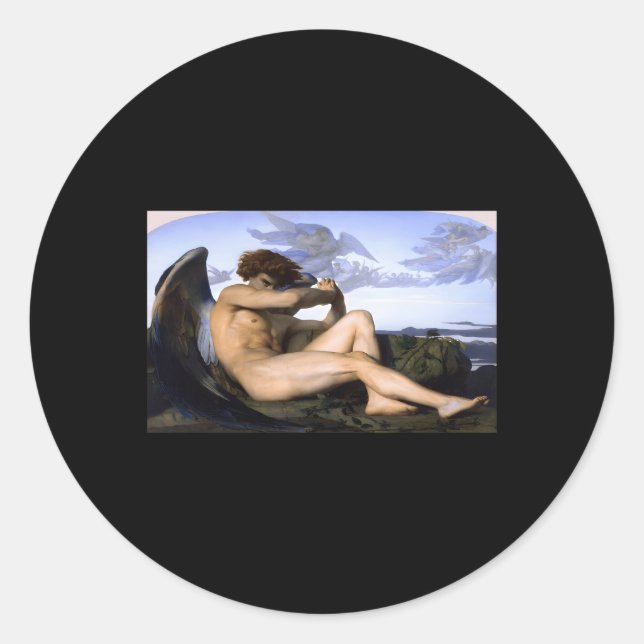 Sticker Rond Fallen Angel Alexandre Cabanel Chrétien Religieux (Devant)