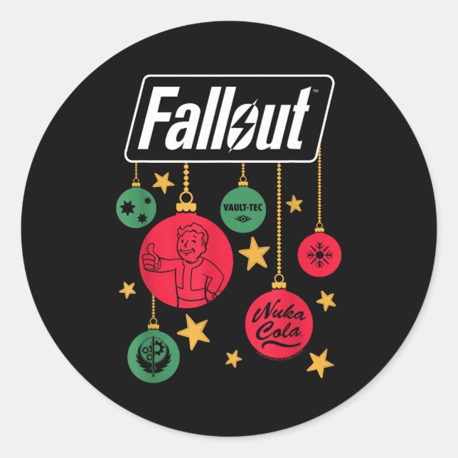 Sticker Rond Fallout Logo Christmas Ornaments Video Game  (Devant)