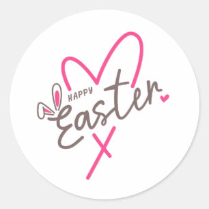 Sticker Rond Famille assortie Joyeuses Pâques
