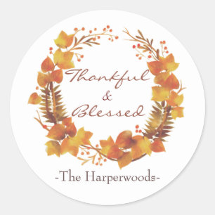 Sticker Rond Famille Bon thanksgiving moderne simple