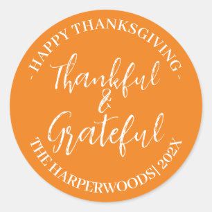 Sticker Rond Famille Bon thanksgiving moderne simple