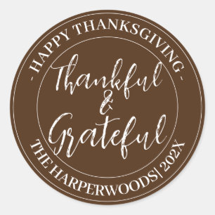 Sticker Rond Famille Bon thanksgiving moderne simple