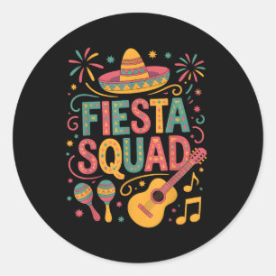 Sticker Rond Famille Cinco De Mayo Correspondant Fiesta Squad M