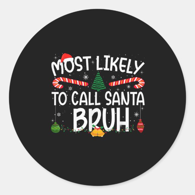 Sticker Rond Famille Correspondant À Des Noël Les Plus Suscepti (Devant)