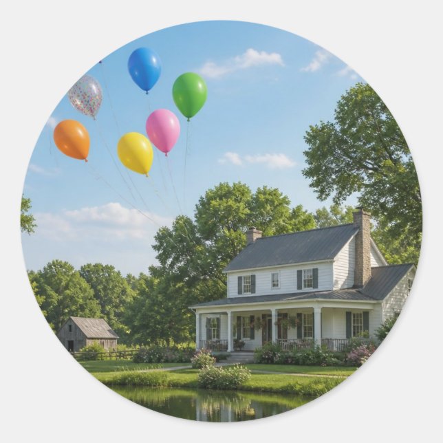 Sticker Rond Famille de ballons (Devant)