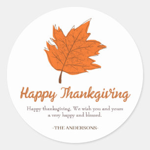 Sticker Rond Famille de Bons thanksgivings floraux d'automne mo