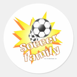 Sticker Rond Famille de football