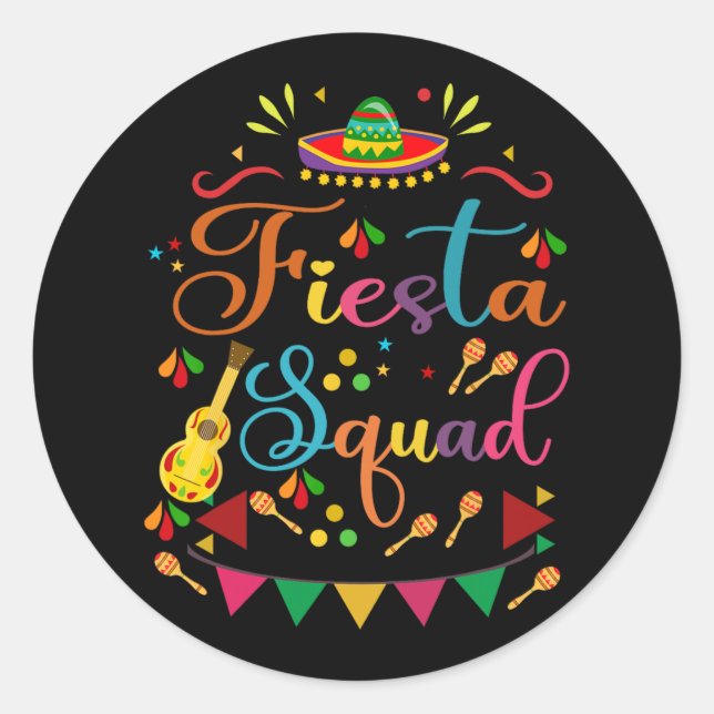 Sticker Rond Famille de l'équipe de Fiesta correspondant Cinco  (Devant)