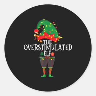 Sticker Rond Famille de lutins de Noël Groupe assorti Le lutin