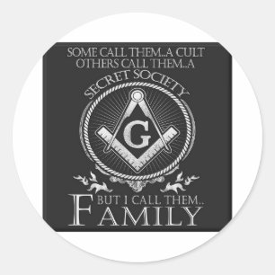 Sticker Rond Famille de maçons
