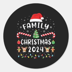 Sticker Rond Famille de Noël 2024 Escadron d'elfes Père Noël No