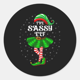 Sticker Rond Famille de Noël Correspondance Femmes Filles Maman