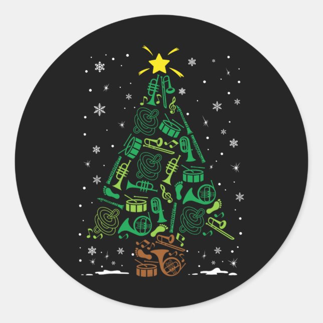 Sticker Rond Famille d'instruments Nd en marche Noël T (Devant)
