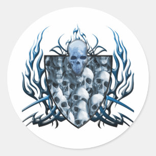 Sticker Rond Famille du crâne