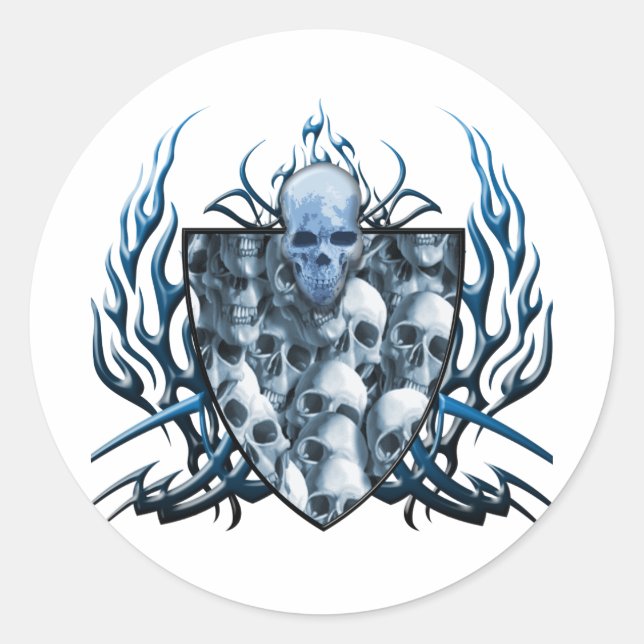 Sticker Rond Famille du crâne (Devant)