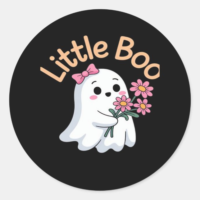 Sticker Rond Famille Halloween Boo Cute (Devant)