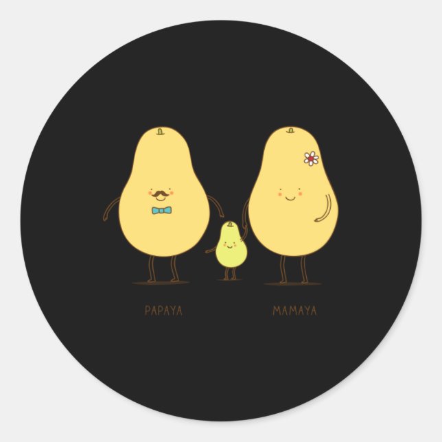 Sticker Rond Famille Heureuse (Devant)