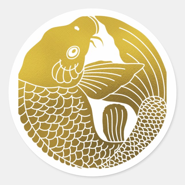 Sticker Rond Famille japonaise Crest-Carp (Devant)
