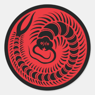 Sticker Rond Famille Japonaise Crest-Centipede
