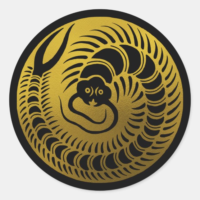 Sticker Rond Famille Japonaise Crest-Centipede (Devant)