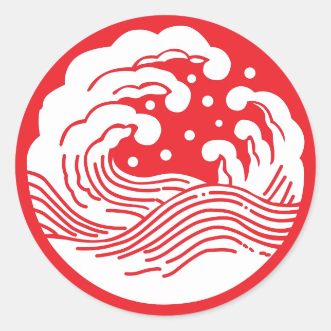 Sticker Rond Famille Japonaise Crest-Wave (Devant)