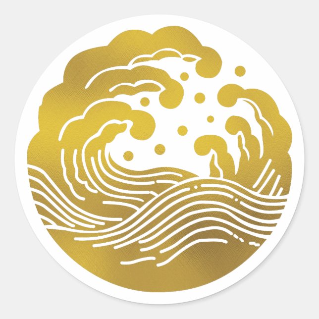 Sticker Rond Famille Japonaise Crest-Wave (Devant)