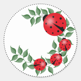 Sticker Rond Famille Lucky Lady Bug