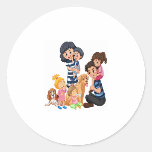 Sticker Rond famille merveilleuse