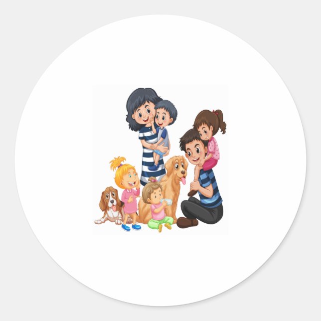 Sticker Rond famille merveilleuse (Devant)