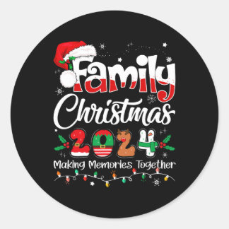 Sticker Rond Famille Noël 2024 Matching tenue Xmas Squad S