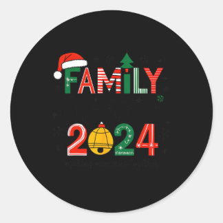 Sticker Rond Famille Noël 2024 Matching tenue Xmas Squad S