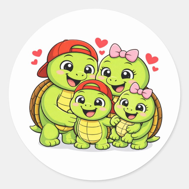 Sticker Rond Famille pour toujours (Devant)