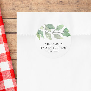 Sticker Rond Famille Réunion de la verdure Personnalisée