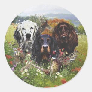 Sticker Rond Famille Setters