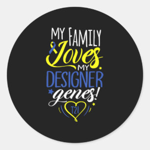 Sticker Rond Famille T21 Journée mondiale de sensibilisation au