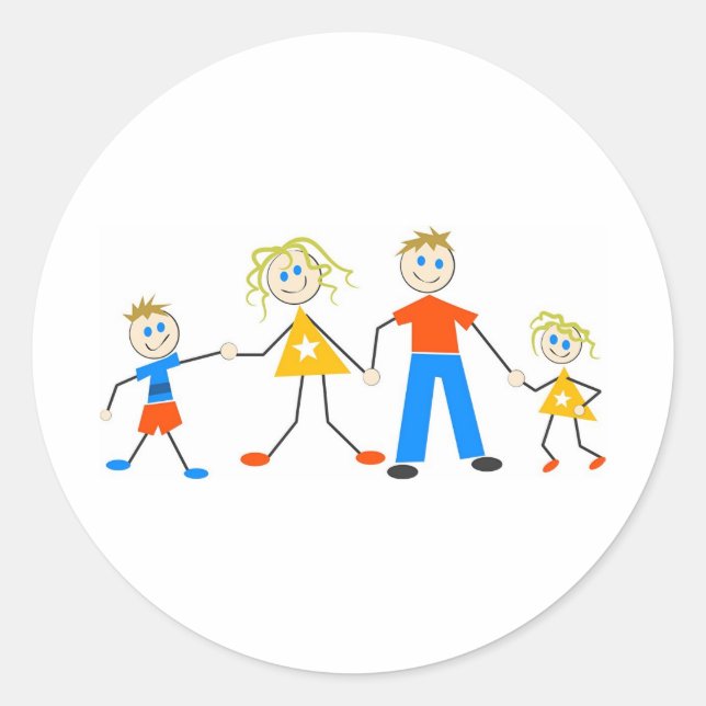Sticker Rond Familles heureuses (Devant)
