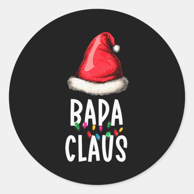 Sticker Rond Family Bapa Claus Christmas Santa's Pajama Matchin (Devant)