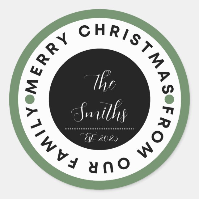 Sticker Rond Family Christmas (Devant)