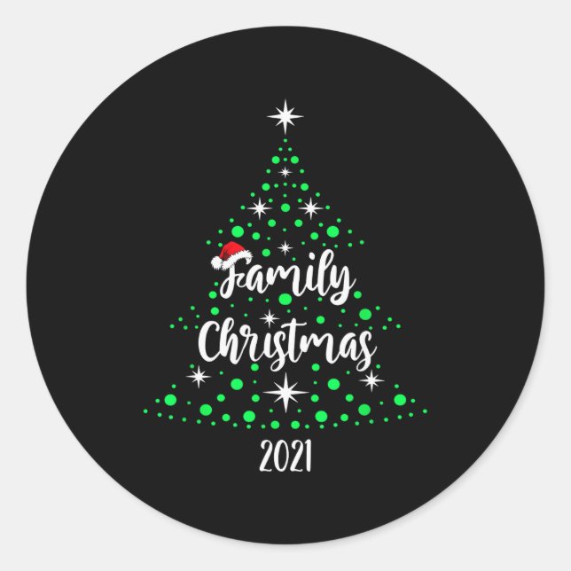 Sticker Rond Family Christmas 2021  (Devant)