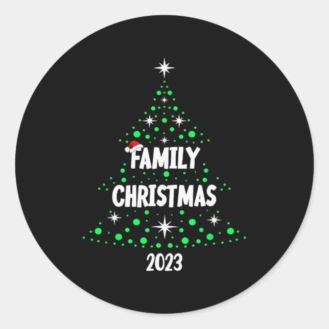 Sticker Rond Family Christmas 2023 Christmas 2023  (Devant)