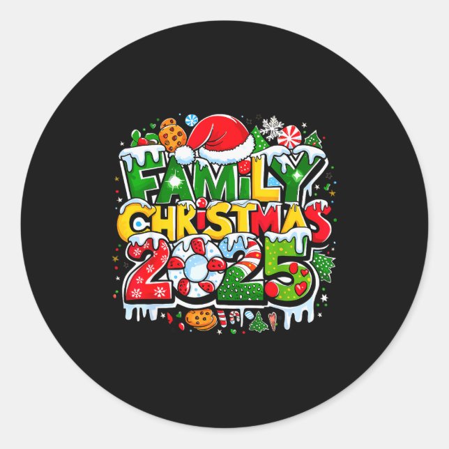 Sticker Rond Family Christmas 2025 Making Memories Together San (Devant)