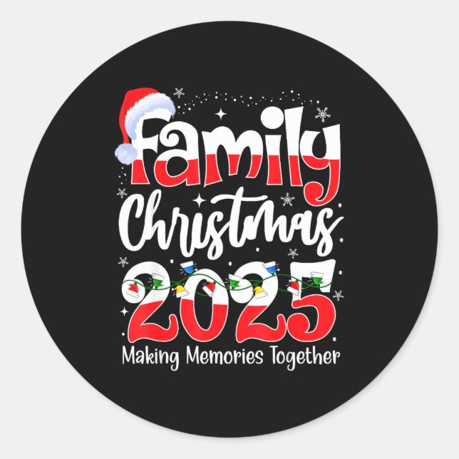 Sticker Rond Family Christmas 2025 Matching Family Christmas 20 (Devant)
