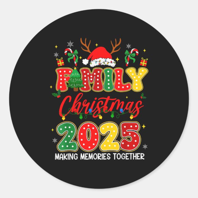 Sticker Rond Family Christmas 2025 Matching Outfit Xmas Squad S (Devant)
