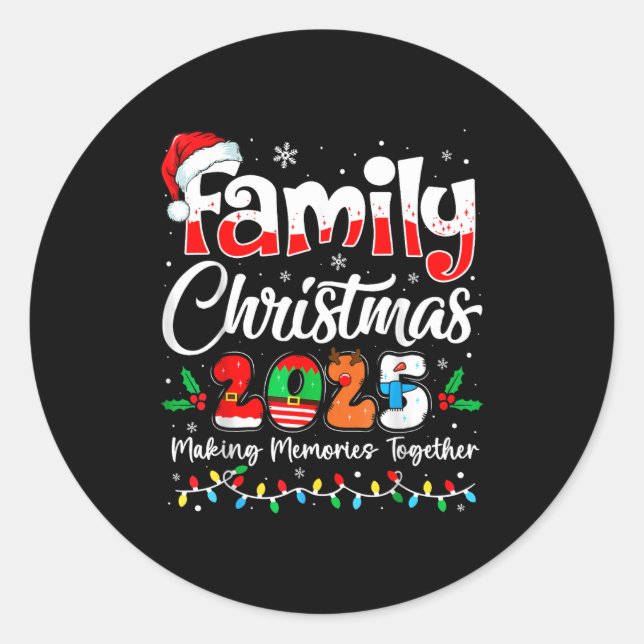 Sticker Rond Family Christmas 2025 Matching Outfit Xmas Squad S (Devant)